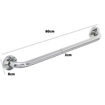 Alça De Apoio Barra Inox Kit 6 Unidades 70cm 80cm Suporte Gestante Deficiente Acessibilidade Banheir