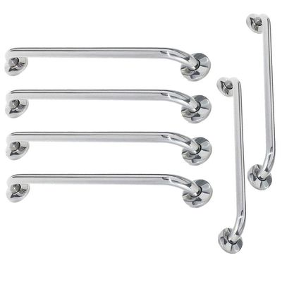 Alça De Apoio Barra Inox Kit 6 Unidades 70cm 80cm Suporte Gestante Deficiente Acessibilidade Banheir