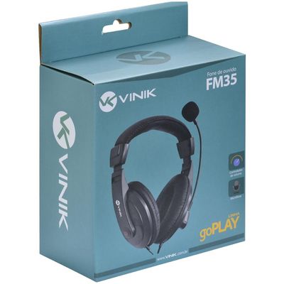 Fone Headset GO PLAY FM35 Preto com Microfone