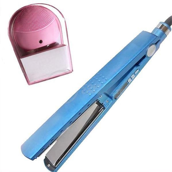 Kit 1 Prancha Nanotitanium + 1 Esponja Facial Rosa Bebê Nº25 Bivolt