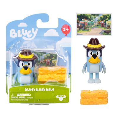 Boneco Colecionável 6cm Bluey - Bluey e Fardo de Feno