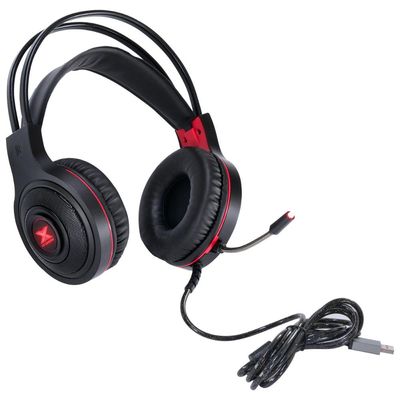 Headset Gamer VX Gaming LUGH LED Vermelho USB com Microfone Flexivel - GH300
