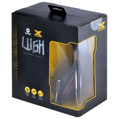Headset Gamer VX Gaming LUGH LED Vermelho USB com Microfone Flexivel - GH300