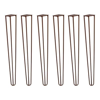 Kit 6 Pés De Metal 60 Cm Legs Mesa De Canto Aparador Bronze