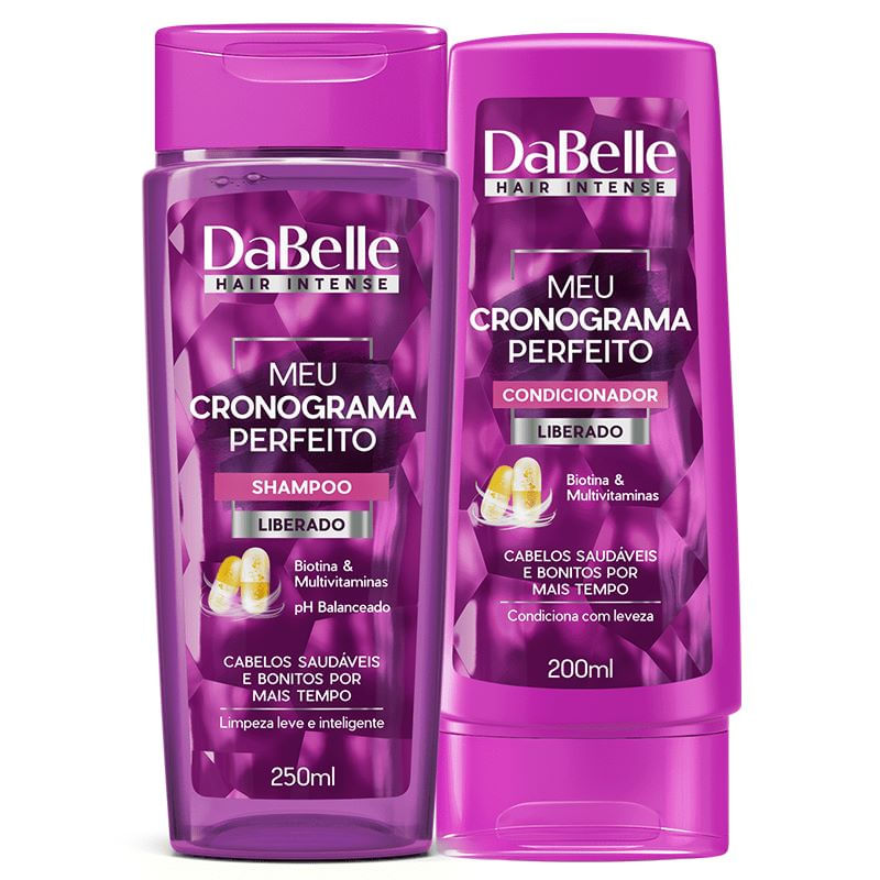DaBelle Hair Meu Cronograma Perfeito - Shampoo 250ml e Condicionador 175ml.