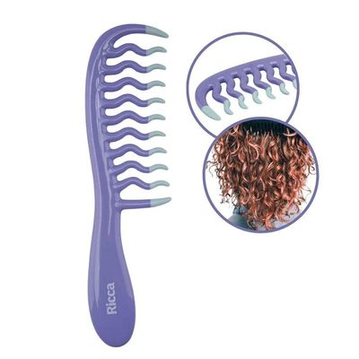 Pente De Cabelo Para Cachos Soltos e Ondas Roxa Ricca
