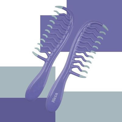 Pente De Cabelo Para Cachos Soltos e Ondas Roxa Ricca