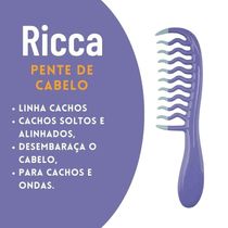 Pente De Cabelo Para Cachos Soltos e Ondas Roxa Ricca