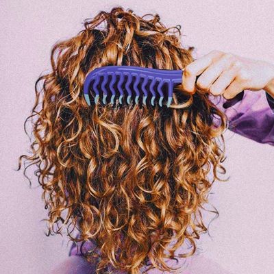 Pente De Cabelo Para Cachos Soltos e Ondas Roxa Ricca