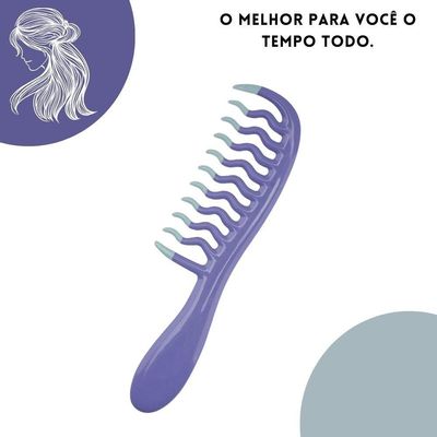 Pente De Cabelo Para Cachos Soltos e Ondas Roxa Ricca