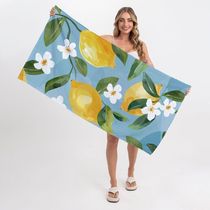 Toalha De Praia Lemon Flower  criativas e clássicas