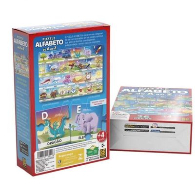 Puzzle Alfabeto Do A Ao Z - 26 Peças - Grow