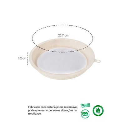 Tigela Cumbuca e Peneira Bege Marfim Confeitaria ECO 2un