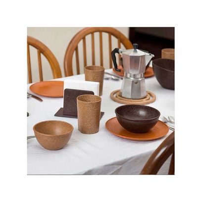 Tigela Bowl Cumbuca e Prato Lanche Salada Açai Marrom 500ml