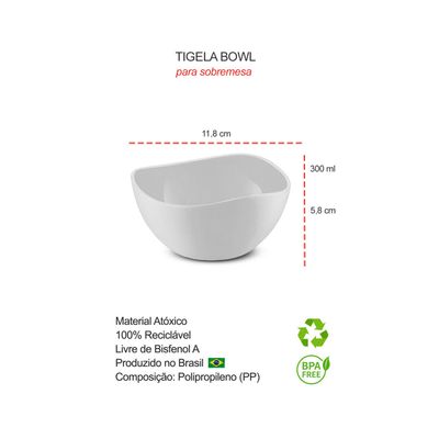 Tigela Bowl Jogo de Sobremesa Cremeira Pote Vermelho 6un