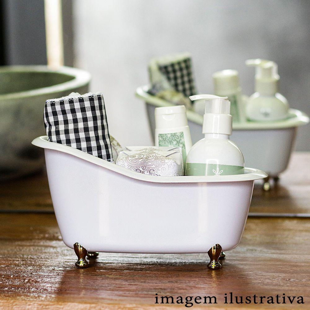 Kit 2 Banheiras Organizadoras De Banheiro Lavabo Toalete Top Cor:branco