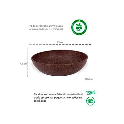 Tigela Cumbuca Saladeira Pote Bowl ECO Marrom Imbuia 2,4L