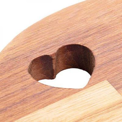 Tabua De Madeira Multiuso Teca Coração 33 x 30cm - Woodart