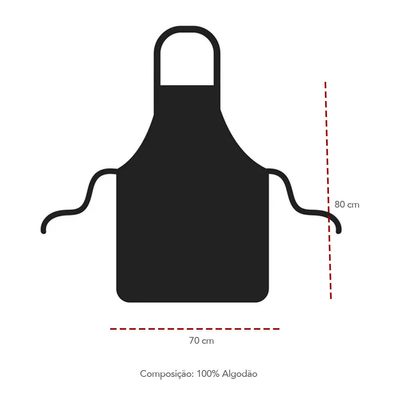 Avental Cozinha Bistro Caqui Marrom Algodao 70x80cm