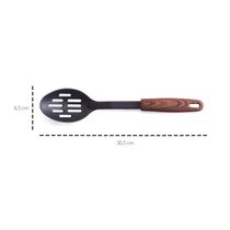 Colher Vazada Talher Nylon Preto Cabo Soft Touch Marrom 1un
