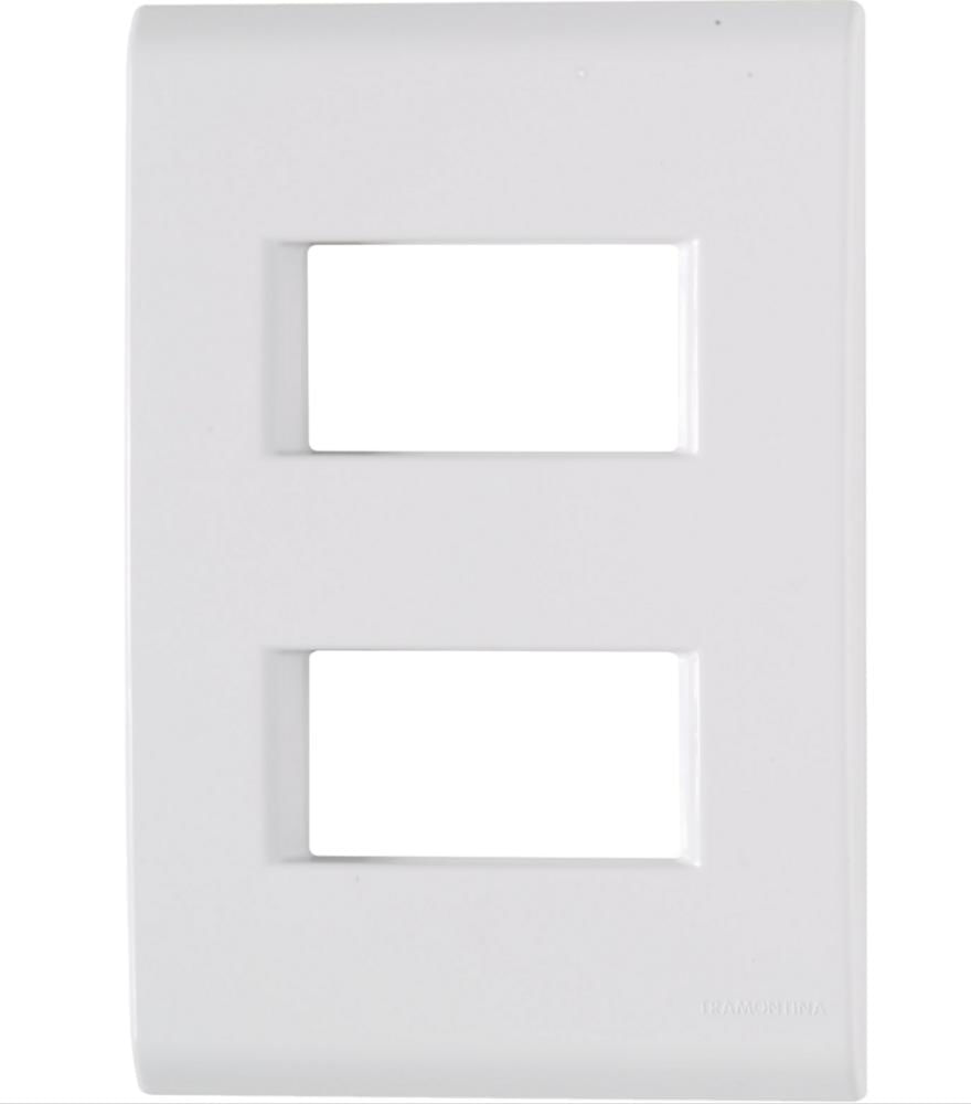 Kit 9 Placa 2 Postos Afastados 4x2 Tramontina Liz Branca