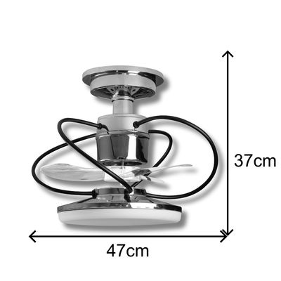 Ventilador de Teto Treviso Cromado Elegance LED Contr Remoto