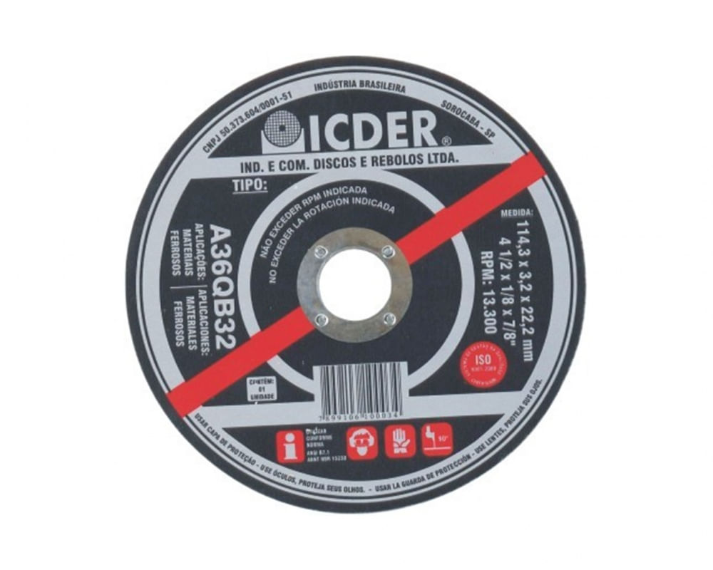 Disco Corte Ferro 10X1/8X5/8 2 Telas