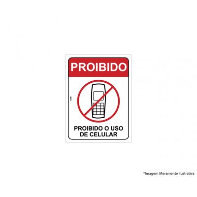Placa Sinal.pvc 15x20cm Proibido O Uso De Celular 2259
