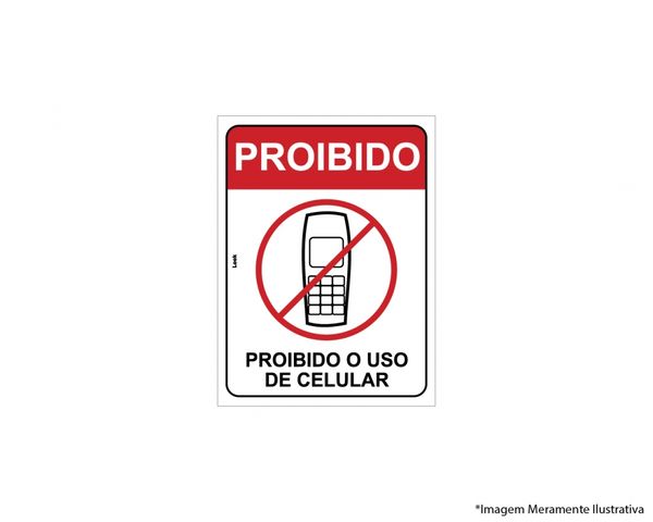 Placa Sinal.pvc 15x20cm Proibido O Uso De Celular 2259