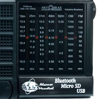 Radio Portatil 7 Faixas AM/FM/OC 1000W Bluetooth RMPU32AC Motobras