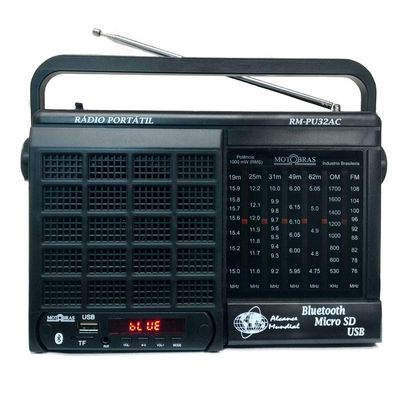 Radio Portatil 7 Faixas AM/FM/OC 1000W Bluetooth RMPU32AC Motobras