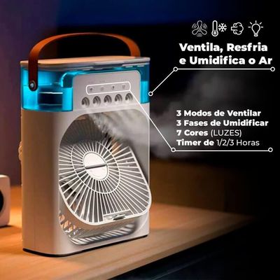 Umidificador De Ar Portatil Com Ventilador Verde Interponte
