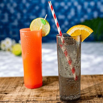 Copo Long Drink Slim 300ml Amarelo Claro Em Polipropileno Linha Tendência Vem