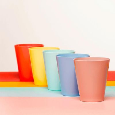 Copo Fresc Redondo 350ml Coral Em Polipropileno Linha Tendência Vem