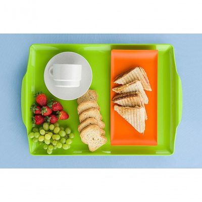 Bandeja Square Retangular 35x50 Laranja Em Polipropileno Linha Tropical Vem