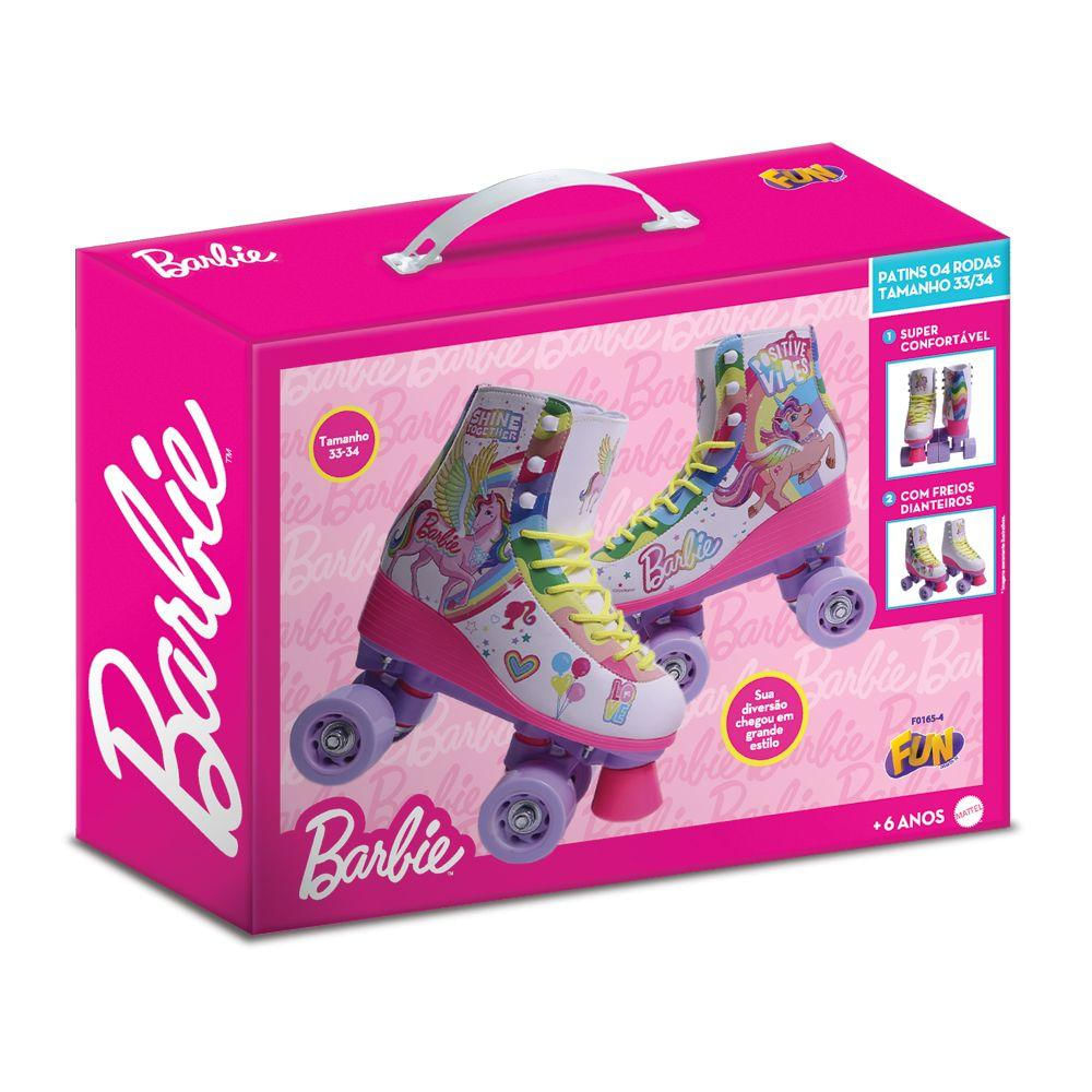 Barbie Patins 04 Rodas Tamanho 33/34 - Fun Divirta-se