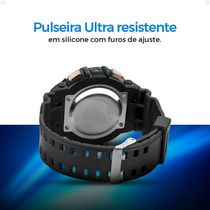 Relogio Infantil Digital Menino Preto + Caixa + Oculos Sol Presente Cronometro Esportivo Rose Alarme