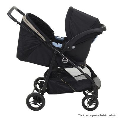 Carrinho De Bebê Burigotto Lui De 0 Até 15kg Para Passeio Sand - Preto E Bege, U