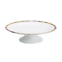 Porta Bolo Com Pé Borda Bambu Natural Scalla 28 Cm 1º L
