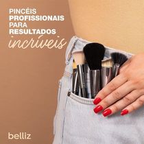 Pincel Para Pó Facial Aplicação Acabamento Marfim Belliz