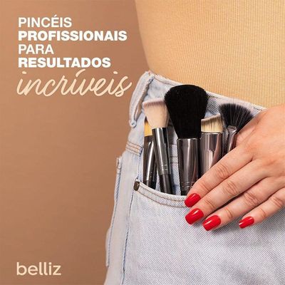 Pincel Para Pó Facial Aplicação Acabamento Marfim Belliz