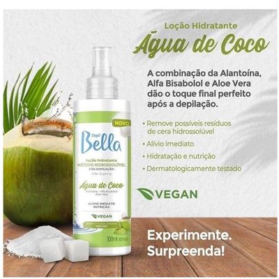 Loção Hidratante água Coco Depil Bella Pós Depilação 300ml