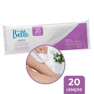 Lenços Depilação Falso Tecido Fibra Natural Depil Bella 20un