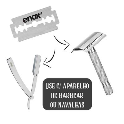 Kit 8 Lâminas De Barbear Aço Inoxidável Para Barbeador Navalha Super Duplo Fio Enox