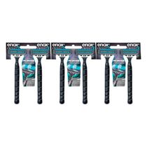 Kit 6 Aparelho De Barbear Descartável Barbeador 3 Lâminas Enox Expert