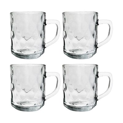 Kit 4 Canecas De Vidro Bubles Relevo Em Casa Tem 245ml