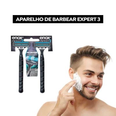 Kit 4 Aparelho De Barbear Descartável Barbeador 3 Lâminas Enox Expert