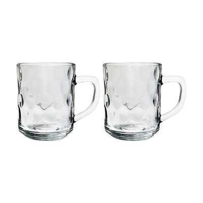 Kit 2 Canecas De Vidro Bubles Relevo Em Casa Tem 245ml