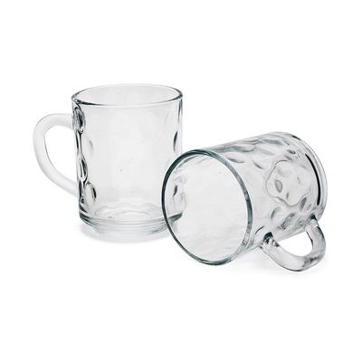 Kit 2 Canecas De Vidro Bubles Relevo Em Casa Tem 245ml