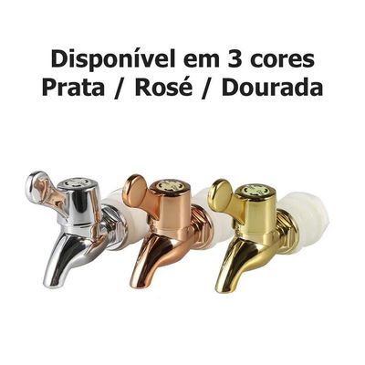 Kit 2 Torneiras Para Suqueira Dispenser Plástico Rosé Gold Luxo Filtro Com Vedação